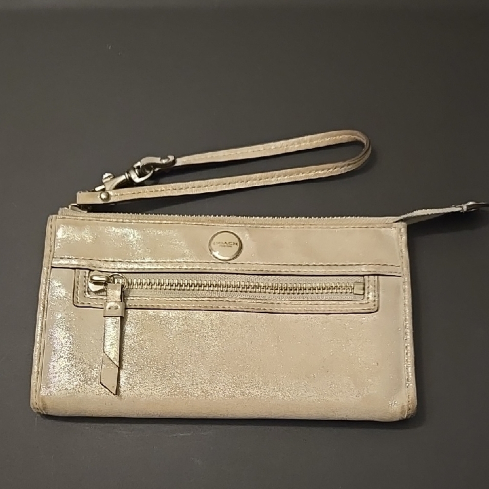 Coach Shimmering Gold Wristlet